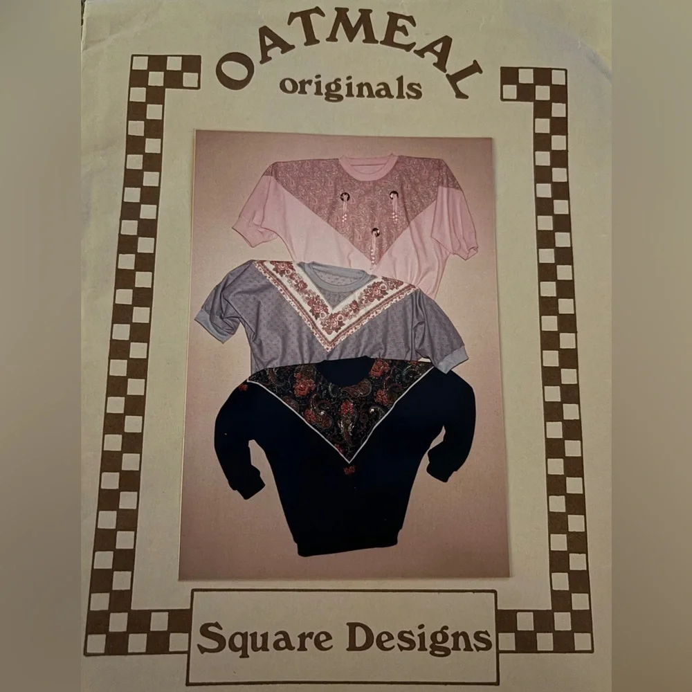 Oatmeal Originals Square Designs Pattern Vintage